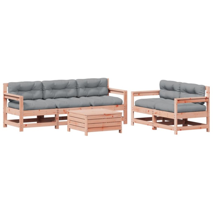 Set mobilier de gradina cu perne, 6 piese, lemn masiv Douglas