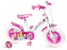 Bicicleta pentru fetite 14&amp;amp;quot; cu roti ajutatoare, ghidon si scaun ajustabil Disney Princess foto