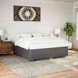 Cumpara ieftin Cadru de pat, gri, 200x200 cm, piele ecologică