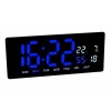 Ceas Digital LED Albastru JH-3604: Alarma, Calendar, Temperatura, Afisaj Ajustabil, Montare pe Perete/Birou, 36.2x15.6x4 cm