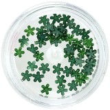 Decorații sidefate pentru unghii - flori verde &icirc;nchis, INGINAILS
