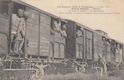 C.P. Franta 1914 - RAZBOI WWI - IMBARCAREA TRUPELOR HINDUSE - Circulata foto
