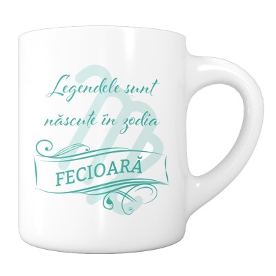 Cana alba personalizata &amp;quot;Legendele sunt nascute in zodia Fecioara&amp;quot;, INOVATIX&amp;reg;. 330ml foto