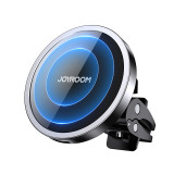 Suport Auto Joyroom Cu &icirc;ncărcător Wireless Qi De 15 W (compatibil MagSafe) Negru (JR-ZS240)