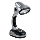 Lampă Birou, Ajustabilă, Plastic, Negru-Argintiu, 3W, Funcționare pe Baterii, Oem