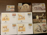 Libia - serie 4 timbre MNH, 4 FDC, 4 maxime, fauna wwf