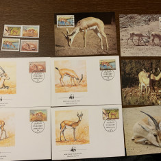 libia - serie 4 timbre MNH, 4 FDC, 4 maxime, fauna wwf