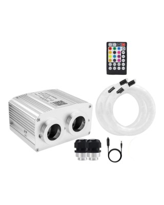Kit Fibra Optica Plafon Instelat Auto TWINKLE RGBW 32W 600 Fire 0.75mm si 3M lungime , Control din Aplicatie Telefon si Telecomanda cu Infrarosu AutoR foto