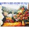 Tablou flori la fereastra pictat manual, Florile te asteapta pe tine, 70x50cm ulei pe panza, Superb