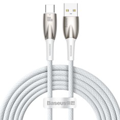 Cablu de date Baseus Glimmer, USB/USB-C, 2m, Alb