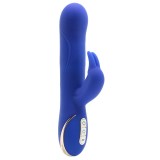 Vibrator Iepuras Rotating Beaded, 7 Moduri Vibratii, Silicon, USB, Albastru, 22.7 cm