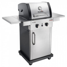 Gratar pe gaz BROIL PROFI 220 cu 2 arzatoare inox 4 roti de deplasare MN0190132 Raki foto