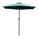 Outsunny Umbrelă Reclinabilă pentru Plajă și Grădină, Aluminiu și Poliester, &Phi;2.7&times;2.35m, Verde &Icirc;nchis | Aosom Romania