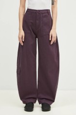 Alpha Industries pantaloni de bumbac Field Pant culoarea violet, lat, high waist, 148021