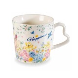 Cumpara ieftin Cana portelan multicolor Happiness 9.5x9 cm, 350 ml