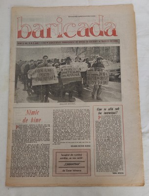 Ziarul BARICADA (13 martie 1990) Anul I nr. 9 foto