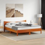 VidaXL Cadru de pat fără saltea, maro ceruit 200x200 cm lemn masiv pin