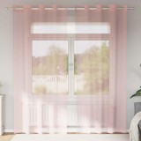 VidaXL Perdele Voile cu Oelii 2 buc Roz 140x225 cm