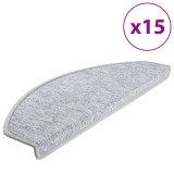Cumpara ieftin Covorase pentru scari, 15 buc., 65x24x4 cm, gri deschis, semirotunde, mari