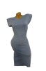 Rochie midi, model curbat, bumbac, albastru deschis, mărime M INTL