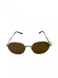 Ochelari de soare dama, UV400, Auriu, Metal, Maro, Oem