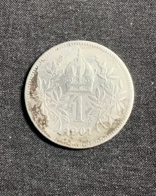 Moneda 1 coroana 1901 Austria argint foto