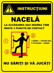 Placuta cu instructiuni nacela foto