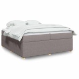VidaXL Pat box spring cu saltea, gri taupe, 200x200 cm, textil 3285599