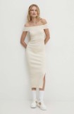 Answear Lab rochie culoarea bej, midi, mulată