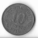 Moneda 10 pfennig 1921 - Germania, Europa