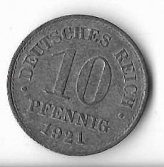 Moneda 10 pfennig 1921 - Germania foto