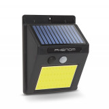 Reflector solar Phenom, 3 W, 120 lm, 60 mA, senzor miscare, 3 LED-uri COB, autonomie 8 h, Negru