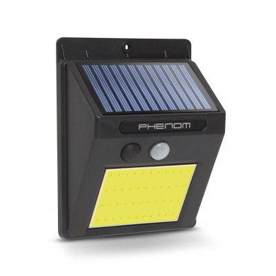 Reflector solar Phenom, 3 W, 120 lm, 60 mA, senzor miscare, 3 LED-uri COB, autonomie 8 h, Negru foto