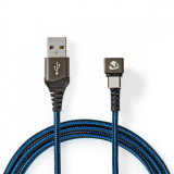 Cablu USB 2.0 A tata - USB Type C tata conector gaming 180 1m NEDIS