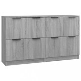 Servante, 2 piese, sonoma gri, 60x30x70 cm, lemn prelucrat