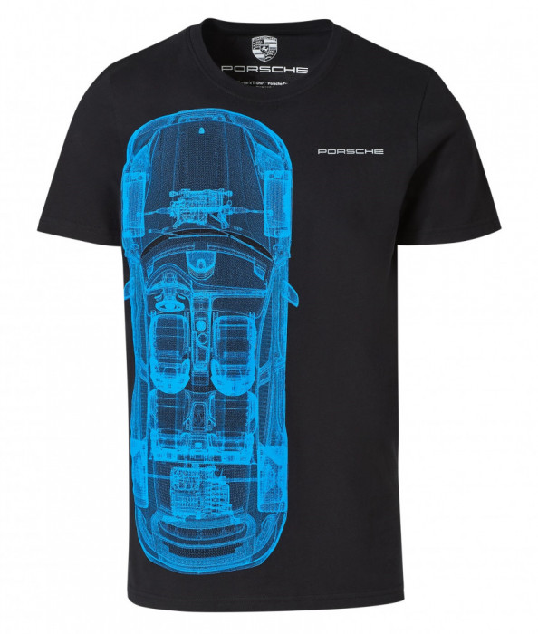 Tricou Unisex Oe Porsche Taycan Negru / Albastru Marime L WAP60800L0LTYC