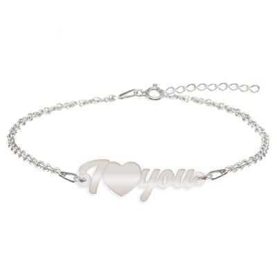 I Love You - Bratara personalizata argint 925 foto