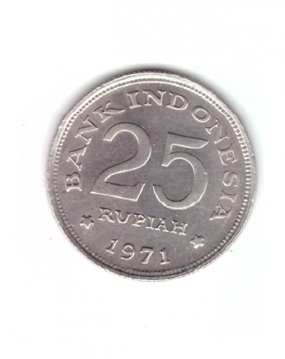 Moneda Indonezia 25 rupiah 1971, stare foarte buna, curata