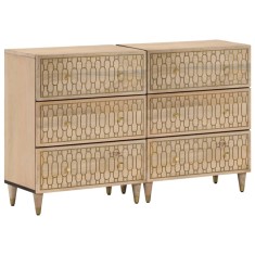 Dulapuri laterale, 2 buc., 60x33x75 cm, lemn masiv de mango