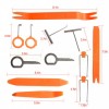 Set 12 Piese Chei Demontare Radio Auto, Spatule Plastic, Trusa Montaj, Desfacere Bord, Sigurante