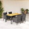 vidaXL Set mobilier de grădină cu perne, 5 piese, negru, poliratan 3211868