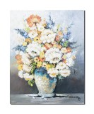 Cumpara ieftin Tablou vaza cu crizanteme pictat manua, Puritate, 50x40cm ulei pe panza, Constantin Feraru