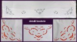 Cearceaf cu broderie sparta cusuta de mana, cearsaf cu motiv bujori, 197x173cm