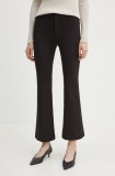 Bardot pantaloni NELLA femei, culoarea negru, evazati, high waist, 59327PB