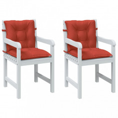 vidaXL Perne scaun spătar scund 2 buc. melanj roșu 100x50x7 cm textil