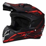 Casca Moto/Enduro FIXATO, Interior Confortabil, Ventilatie Multipla, Negru cu Rosu, L 59-60cm