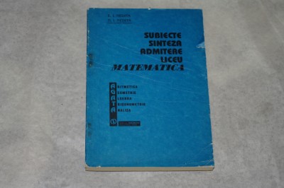 Subiecte sinteza admitere liceu matematica - Nedita - 1993 foto