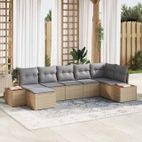 Cumpara ieftin Set de canapele pentru grădină 7 pcs bej și gri deschis