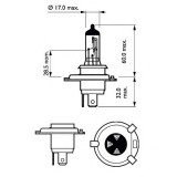 Set 2 Becuri Far H4 60/55W 12V Longer Life Ecovision Philips 52312 12342LLECOS2