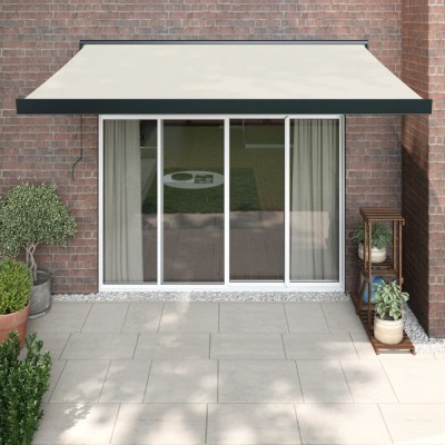 Copertină retractabilă, crem, 3,5x2,5 m, textil și aluminiu foto